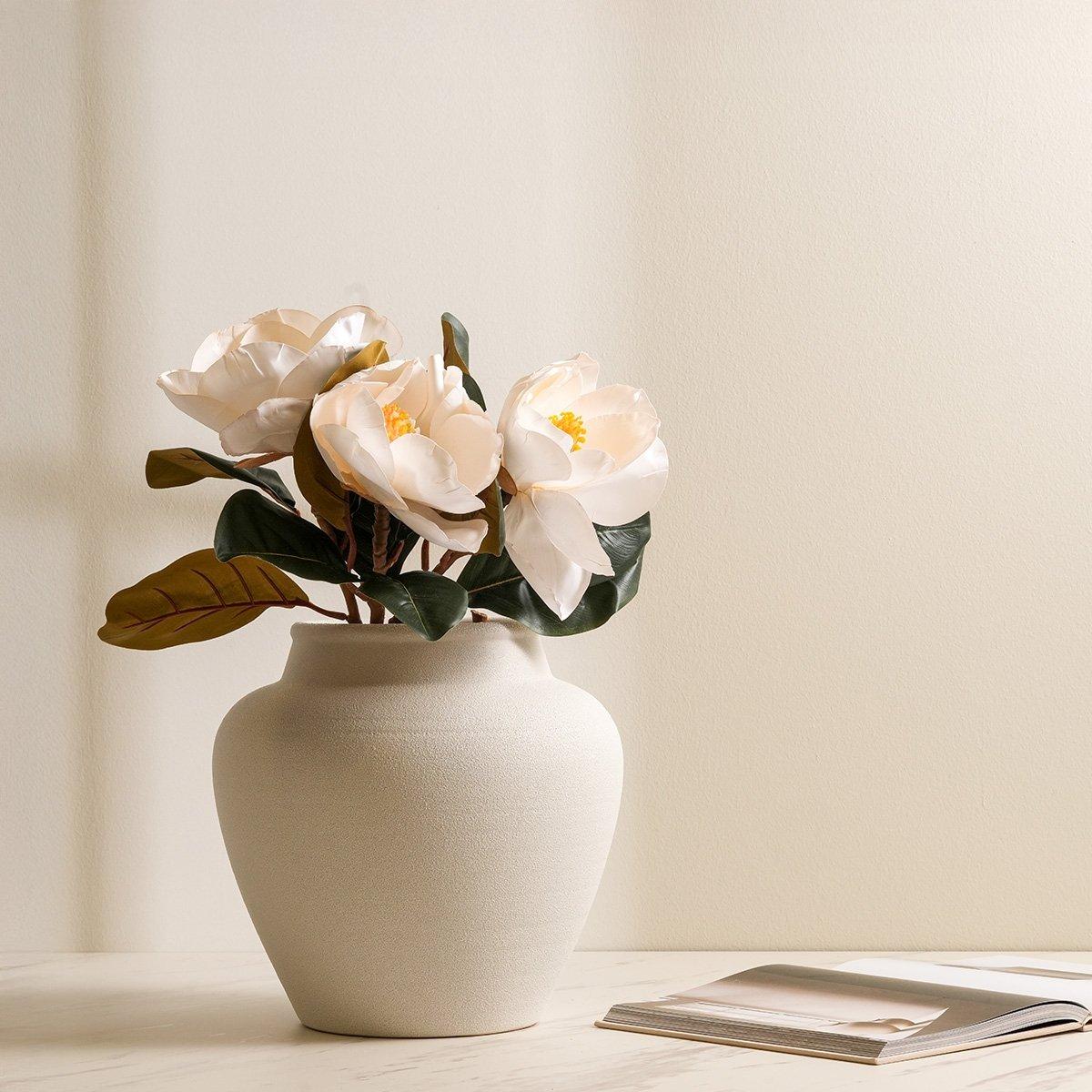 

White magnolia bloom single stem flower 74 cm