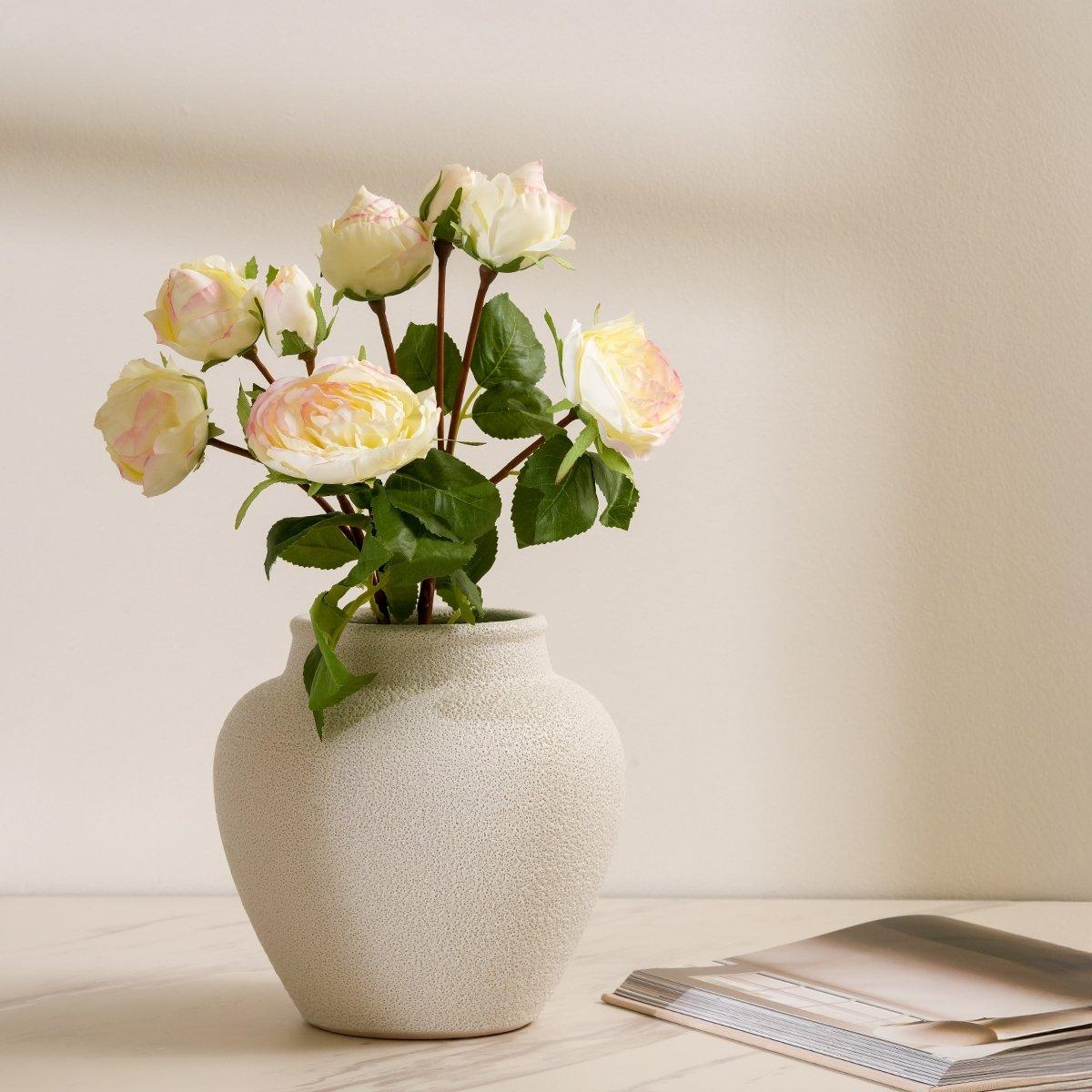 

White rose spray single stem flower 57 cm