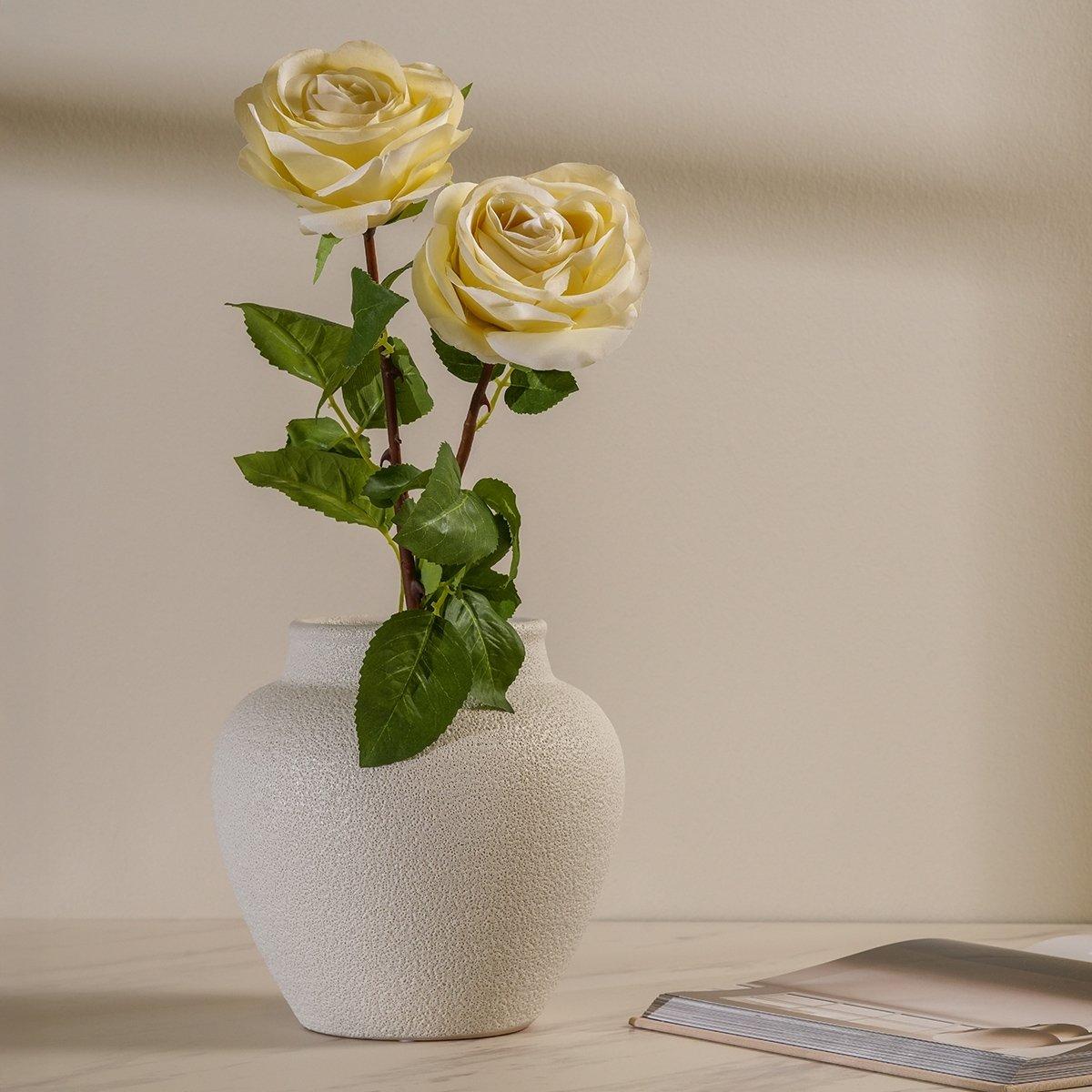 

White rose single stem flower 67 cm