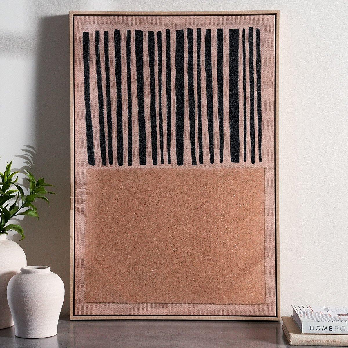 

Row framed art black/taupe 60x90 cm