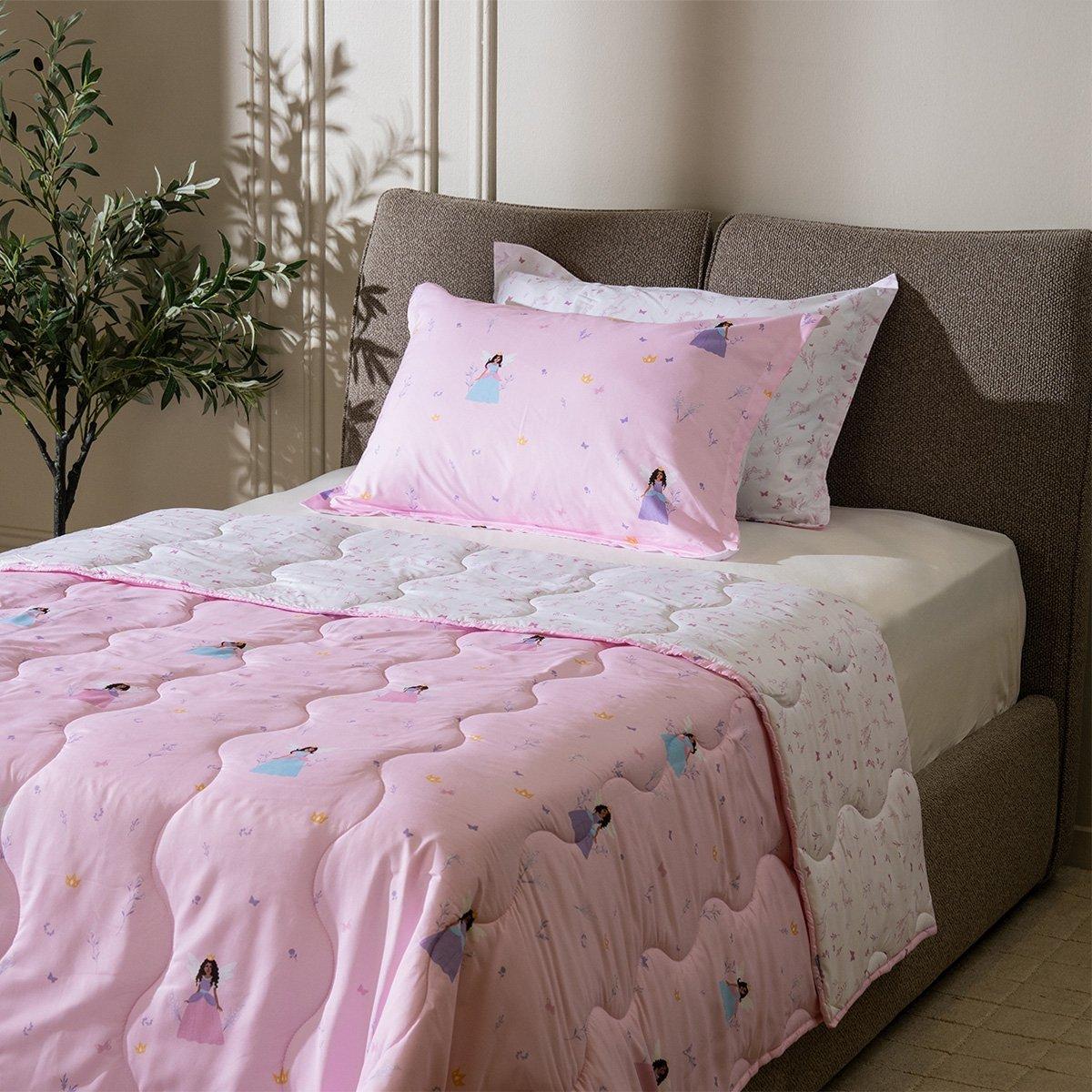 

Princess fairy kids 3pcs comforter set pink 180x220 cm