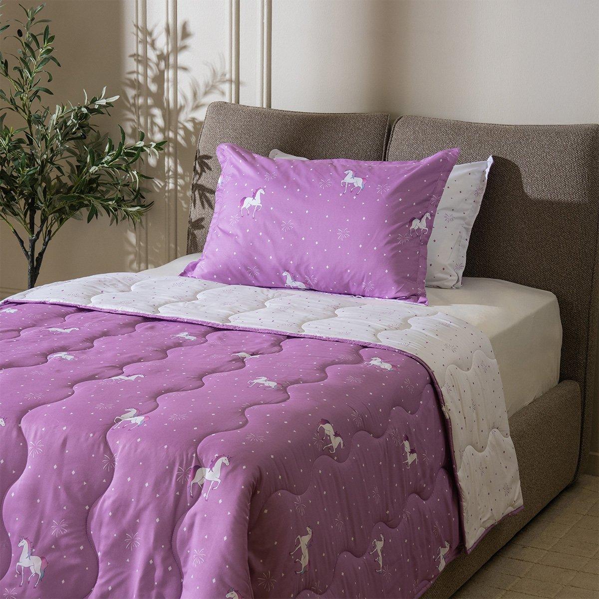 

Unicorn kids 3pcs comforter set lilac 180x220 cm