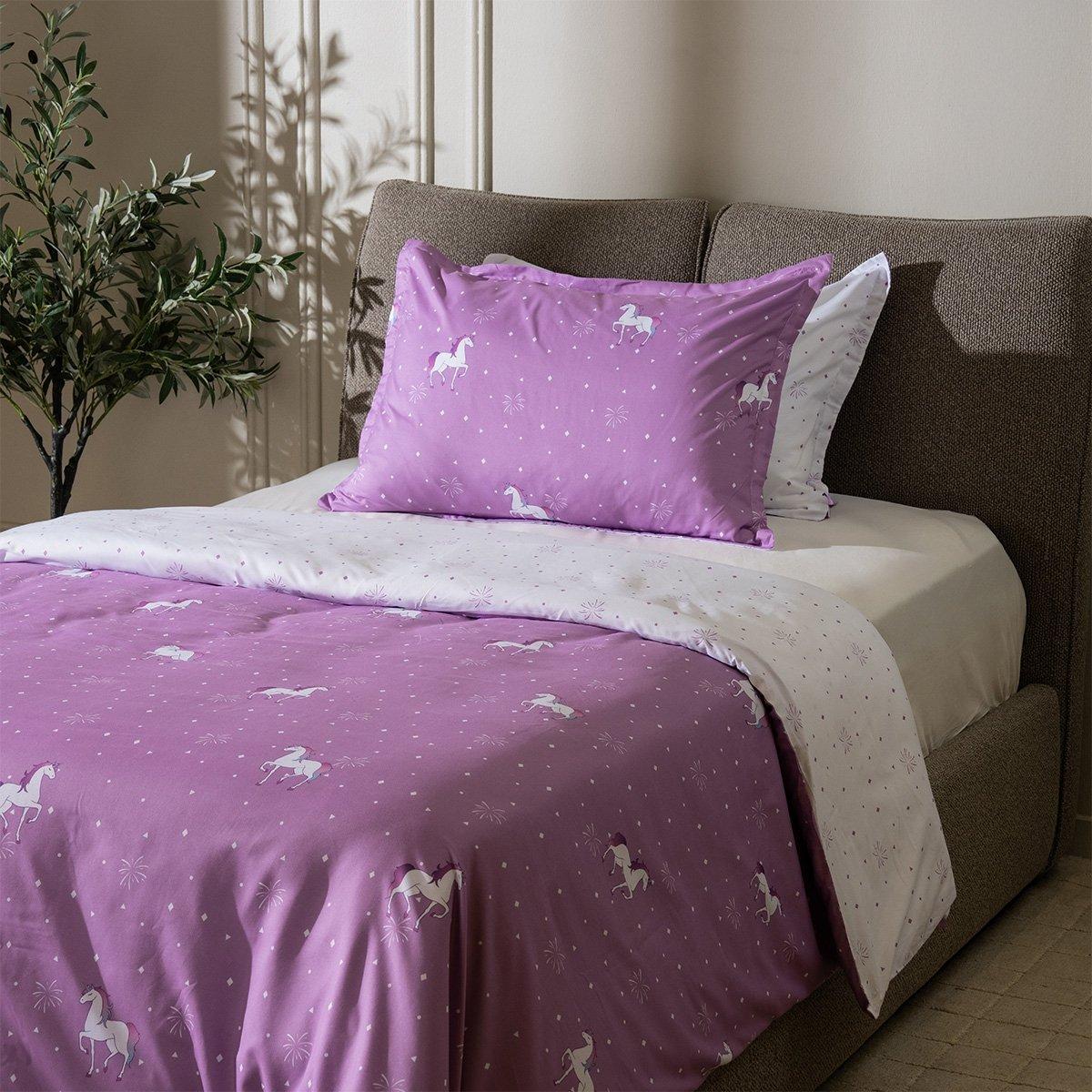 

Unicorn kids 3pcs duvet cover set lilac 200x200 cm