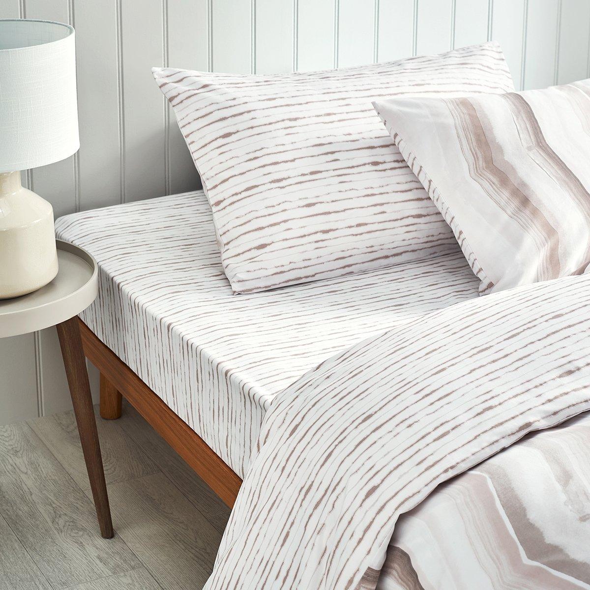 

Dunes printed fitted sheet beige 200x200 cm