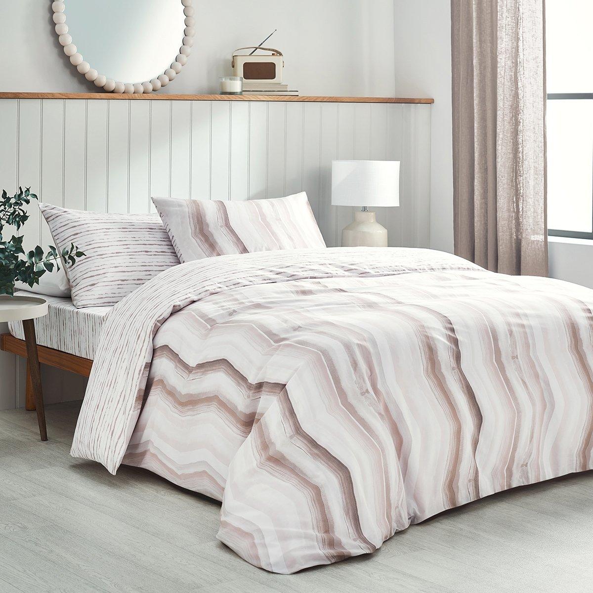 

Dunes printed 3pcs duvet cover set beige 200x200 cm