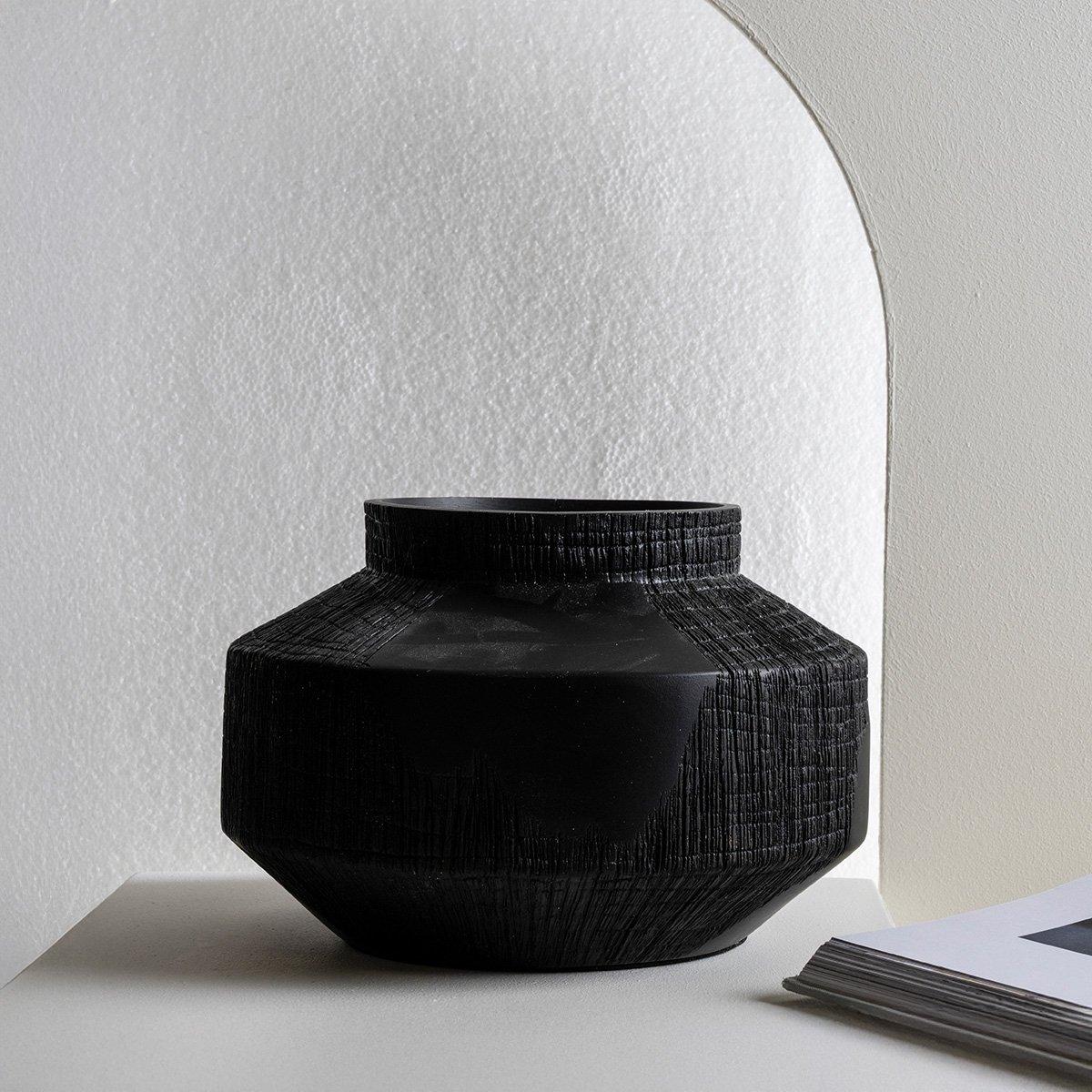

Chic poly vase black 24x24x15. 5 cm