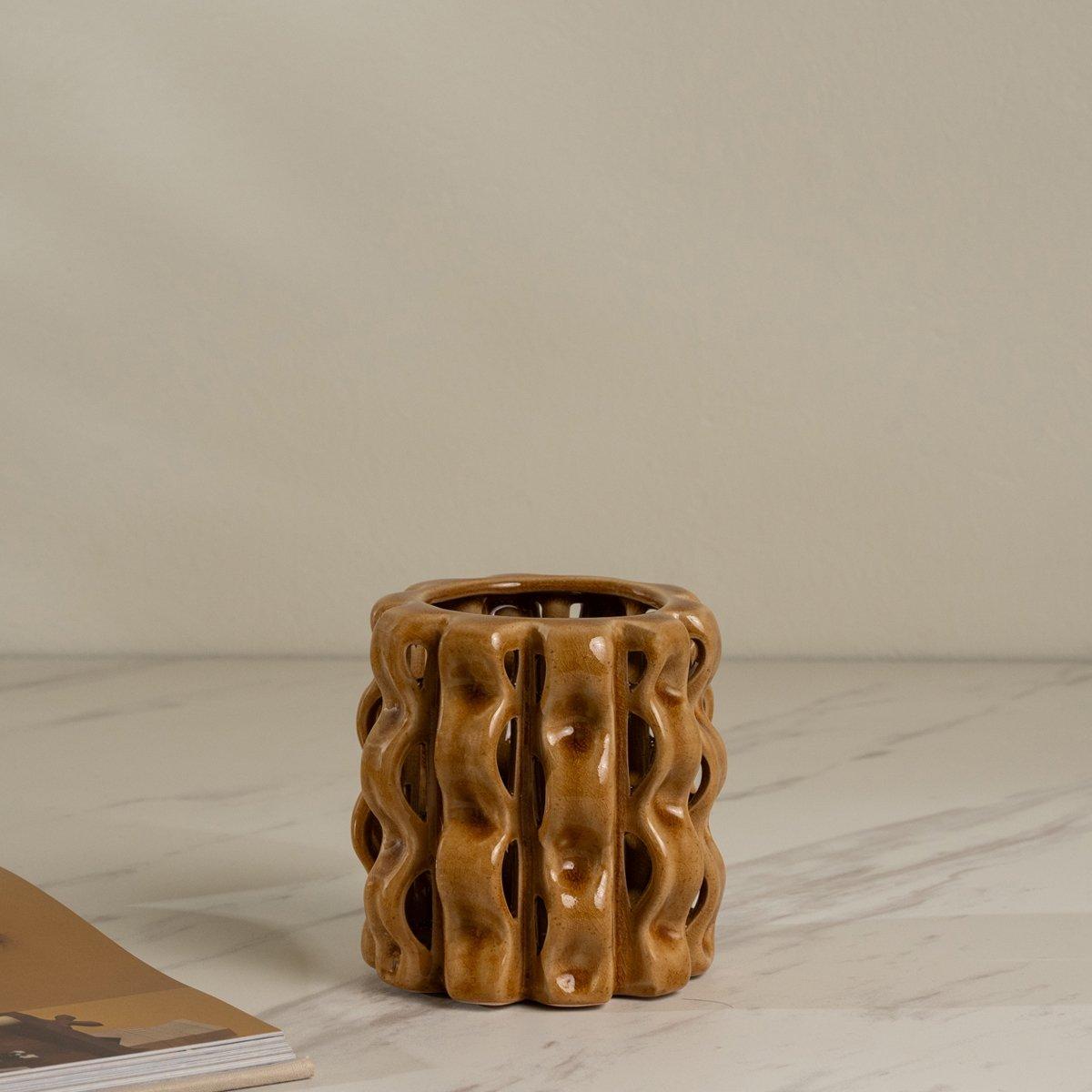 

Laure vase brown 11x11x11 cm