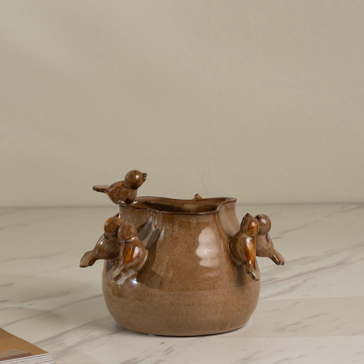 

Nestie bird vase brown 15. 7x14. 2x12. 2 cm