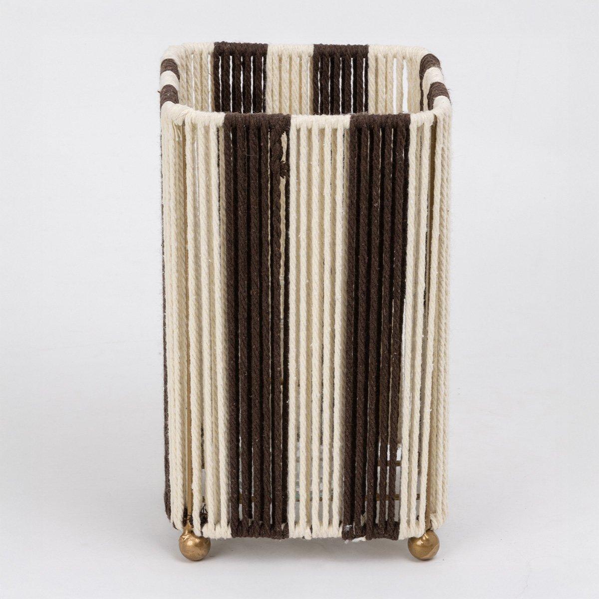 

Flee cotton rope lantern white/black 14x14x24 cm