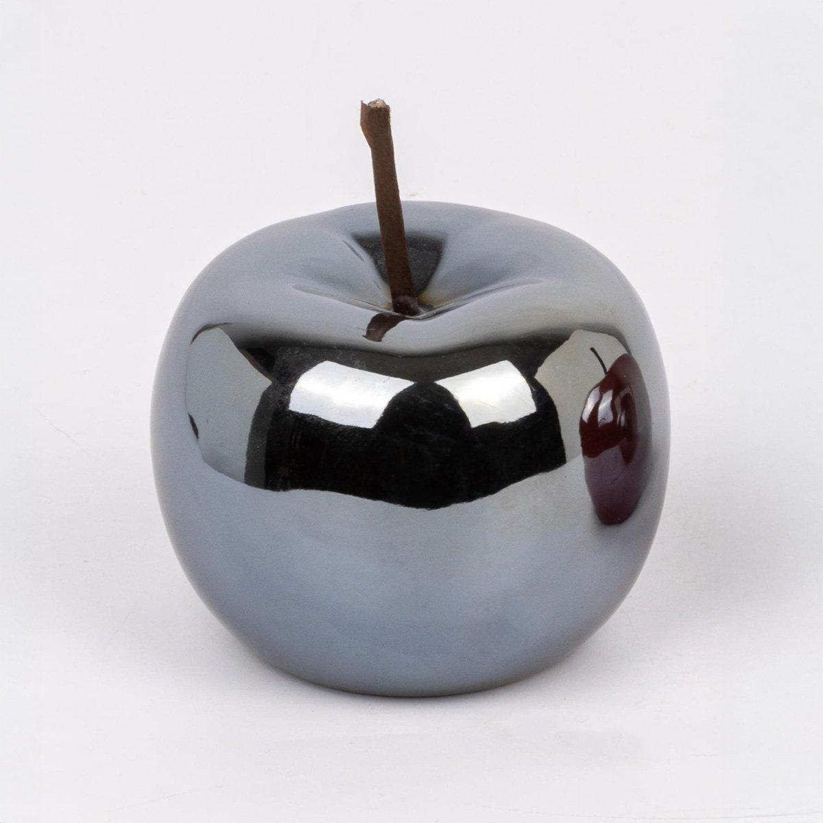 

Apple deco ornament black 8x8x6. 5 cm