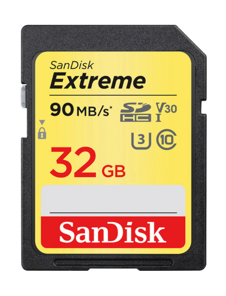 

Sandisk 32gb uhs-i v30 sdhc extreme 90mb/s memory card