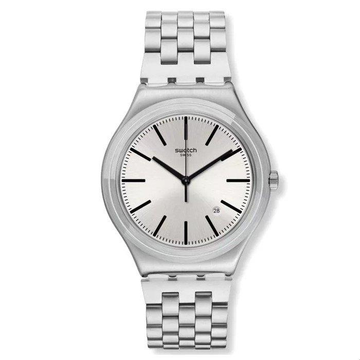 

Swatch irony big classic men's watch, analog, 41mm, stainless steel srap, yws429g - silver