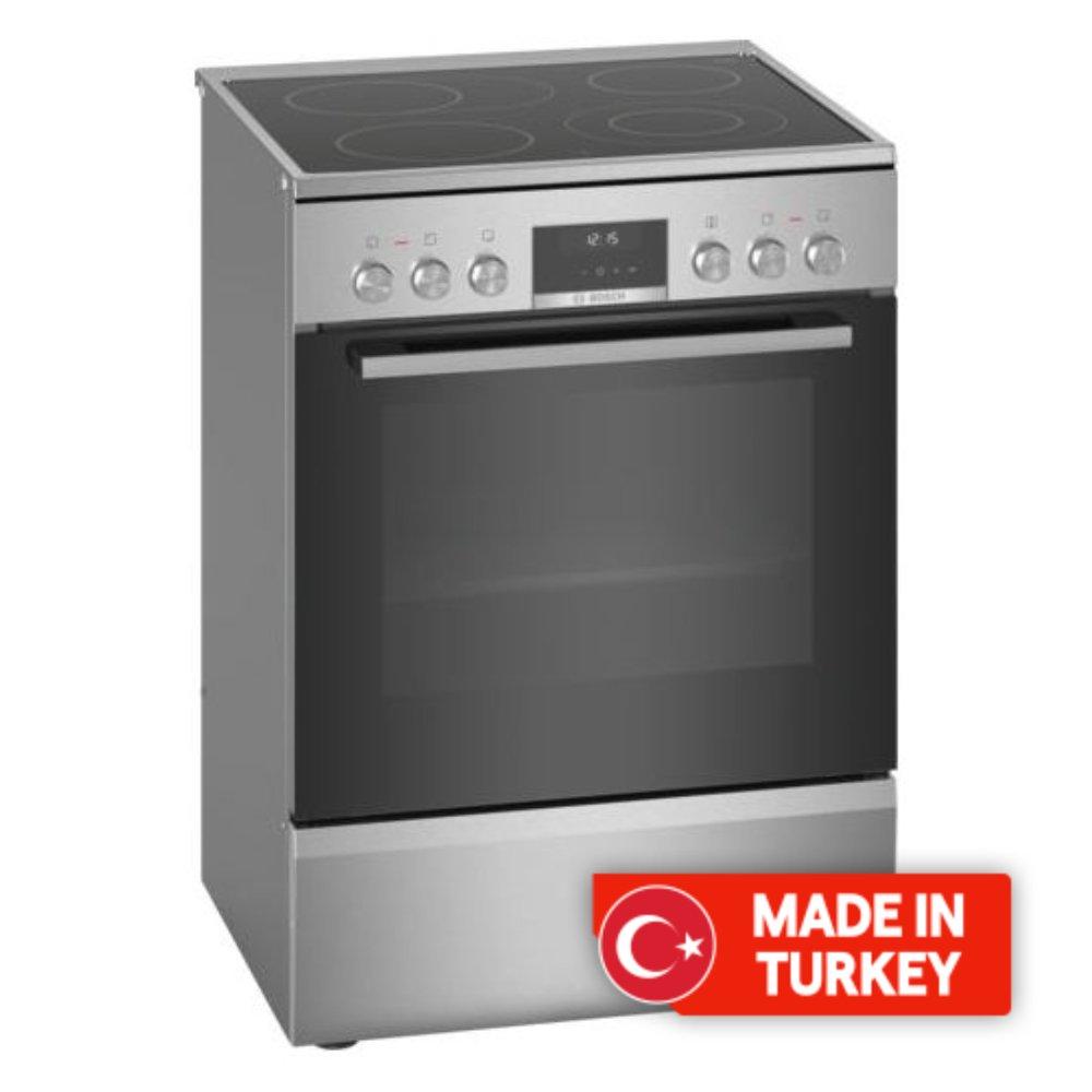 

Bosch serie 6 4 burners electric cooker, 60x60cm, hks59a20m - stainless steel