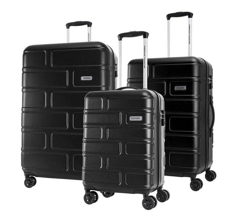 

American tourister bricklane hard luggage 3-piece set - black