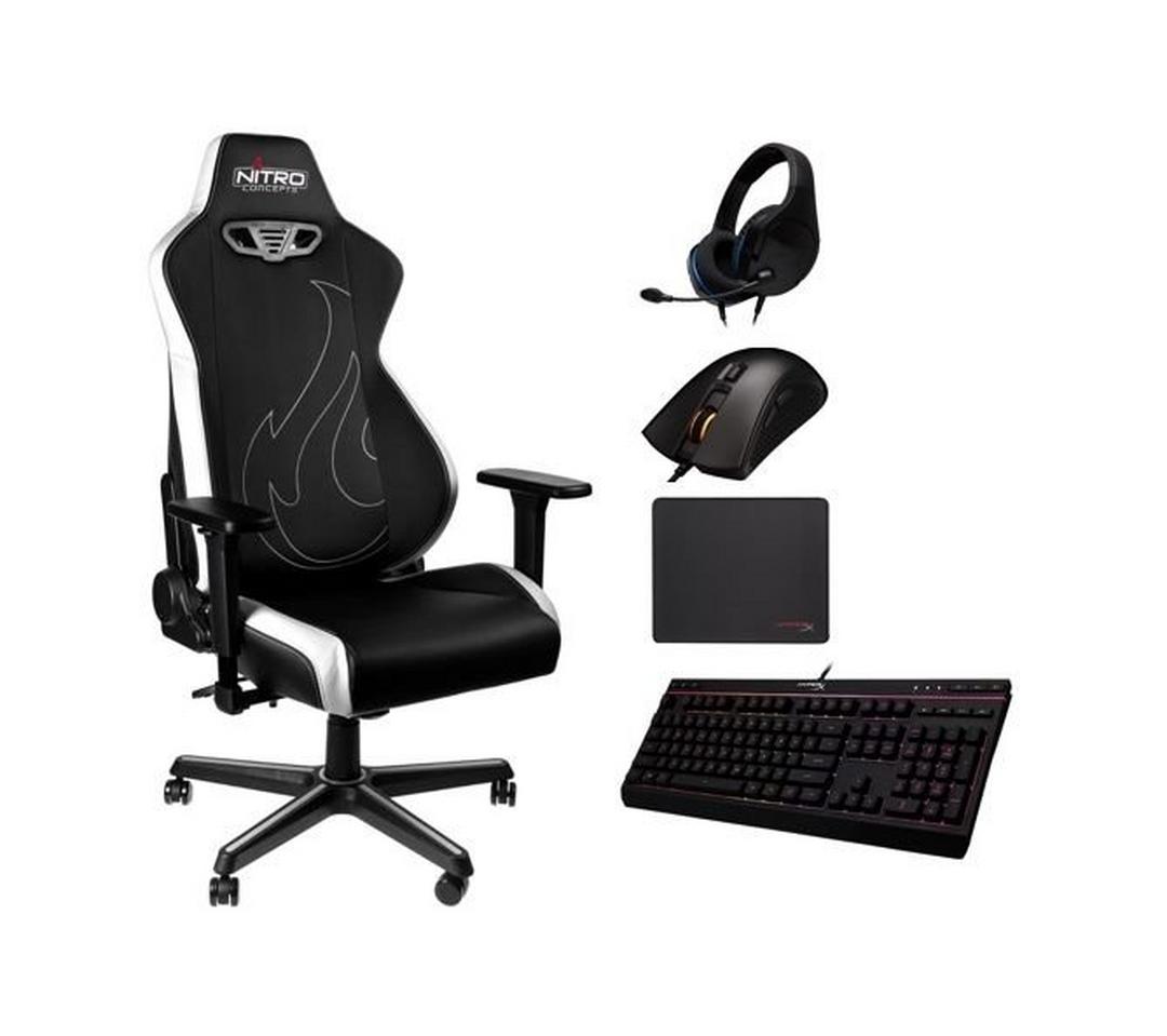 Nitro S300EX Gaming Chair + HyperX Gaming Mouse + HyperX Headset + HyperX MousePad + HyperX Gaming Keyboard