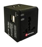 

Baykron travel adapter with 2 usb ports - black