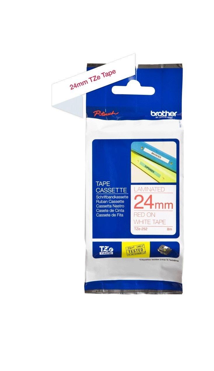 

Brother 24mm laminated label tape red on white (24tz252)