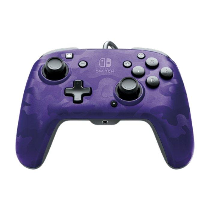 

Pdp faceoff deluxe+ audio nintendo switch wired controller - purple camo
