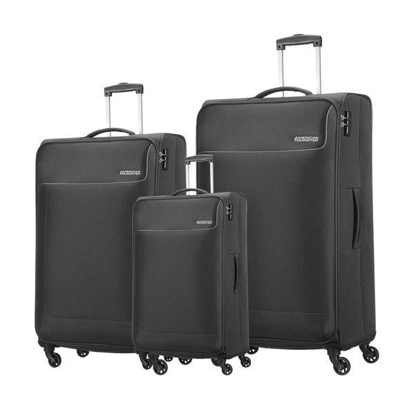 

American tourister jamaica 3 piece luggage set + backpack - black