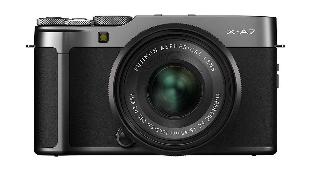 كاميرا فوجي فيلم X-A7 الرقمية بدون مرآة مع عدسة مقاس 15-45 ملم - فضي داكن