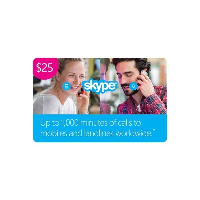 

Skype card $25