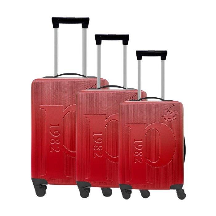 

U. S polo luggage set of 3 75. 5x48x30 cm - red