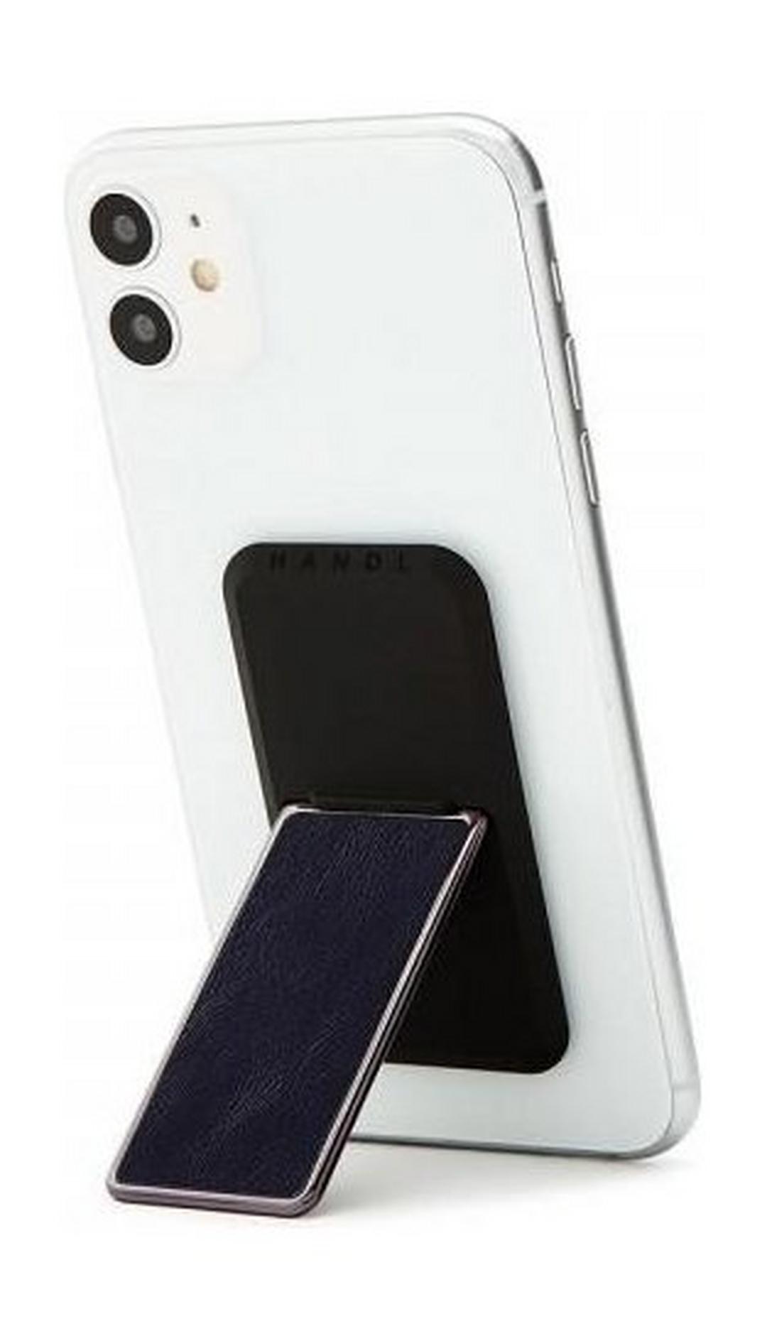 HANDLstick Smooth Leather Smartphone Holder- Black/Gold