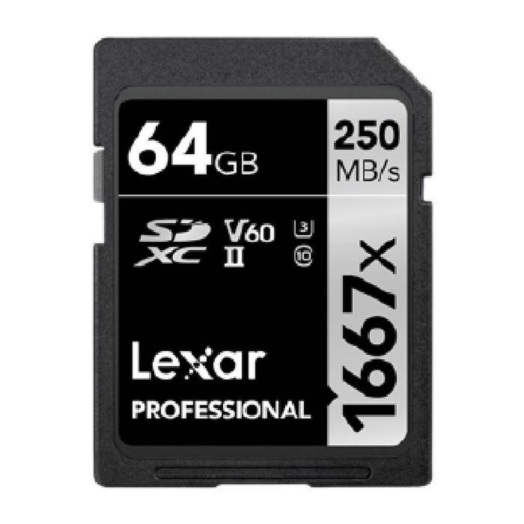 Lexar Professional 1667x SDXC UHS-II 64GB Memory Card (LSD64GCB1667)