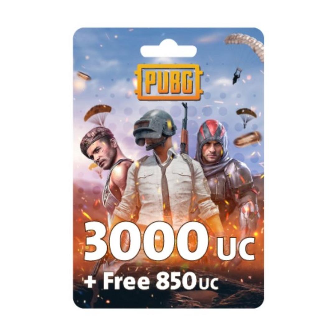 نقاط لعبة ببجي بقيمة (3000 + مجاني 850 UC) - 49.99 دولار