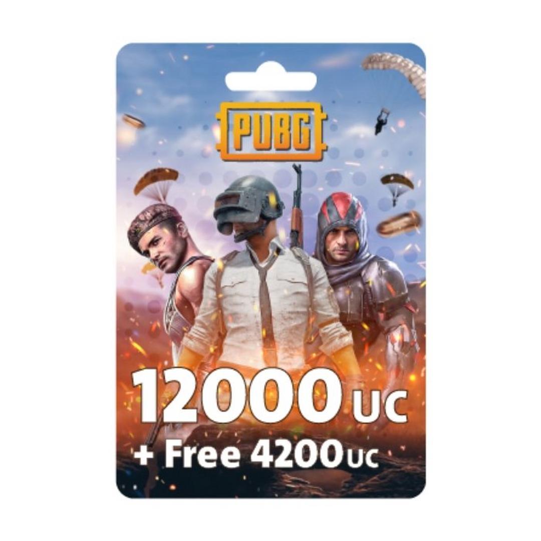 نقاط لعبة ببجي بقيمة (12000 + مجاني 4200 UC)