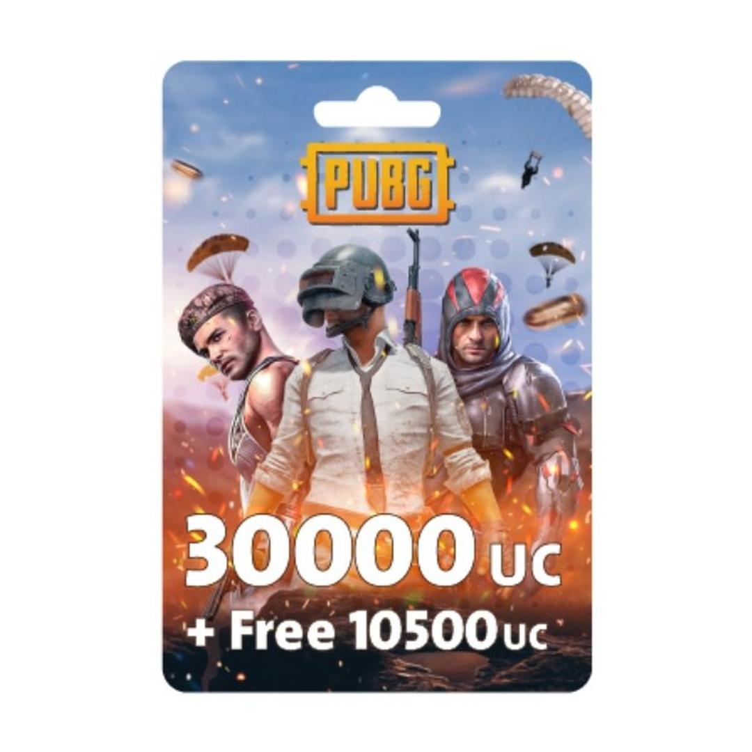 نقاط لعبة ببجي بقيمة (30000 + مجاني 10500 UC)