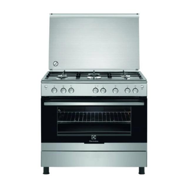 Electrolux 5 Burners Gas Cooker, 90x60cm, EKG9000A4X - Stainless Steel