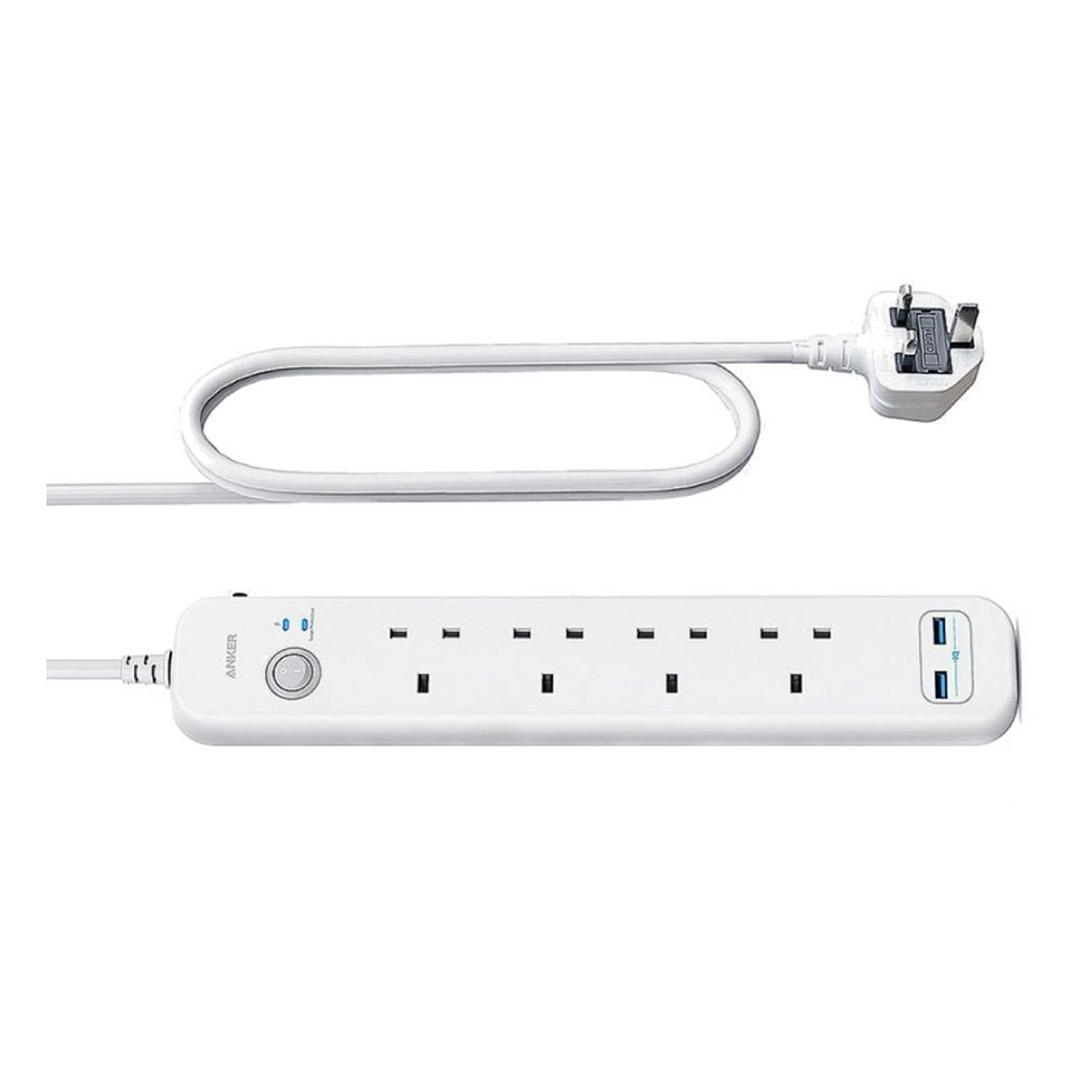 Anker PowerExtend 6-in-1 USB PowerStrip Extension – White