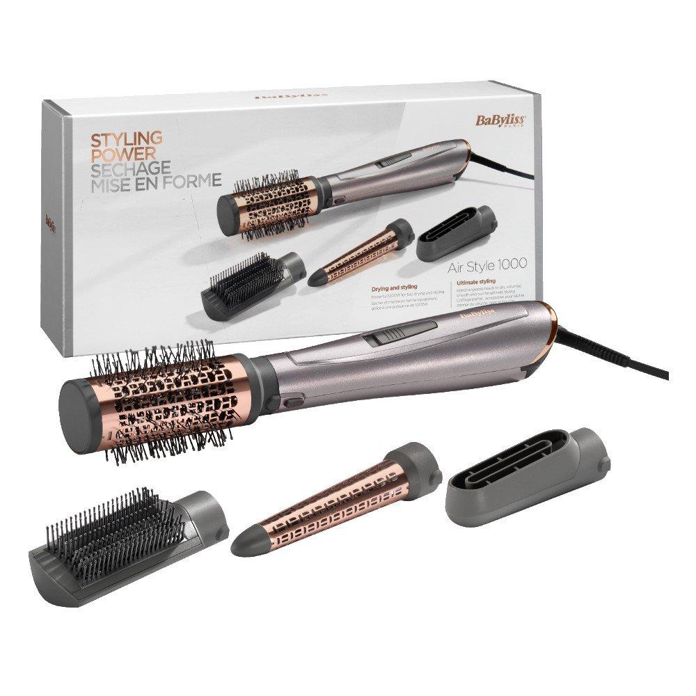 

Babyliss air brush, 1000w, 2 heat settings, babas136sde - grey