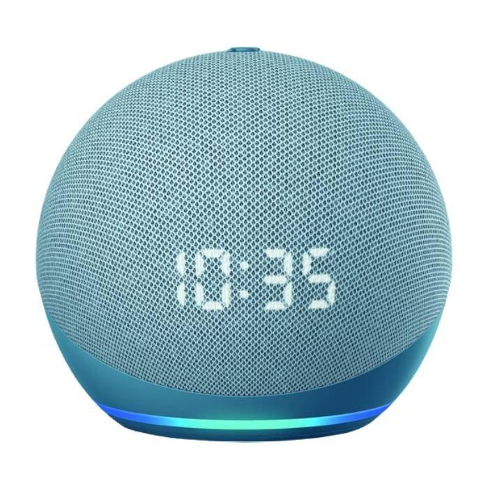 

Amazon echo dot speaker with clock (4th generation) - blue