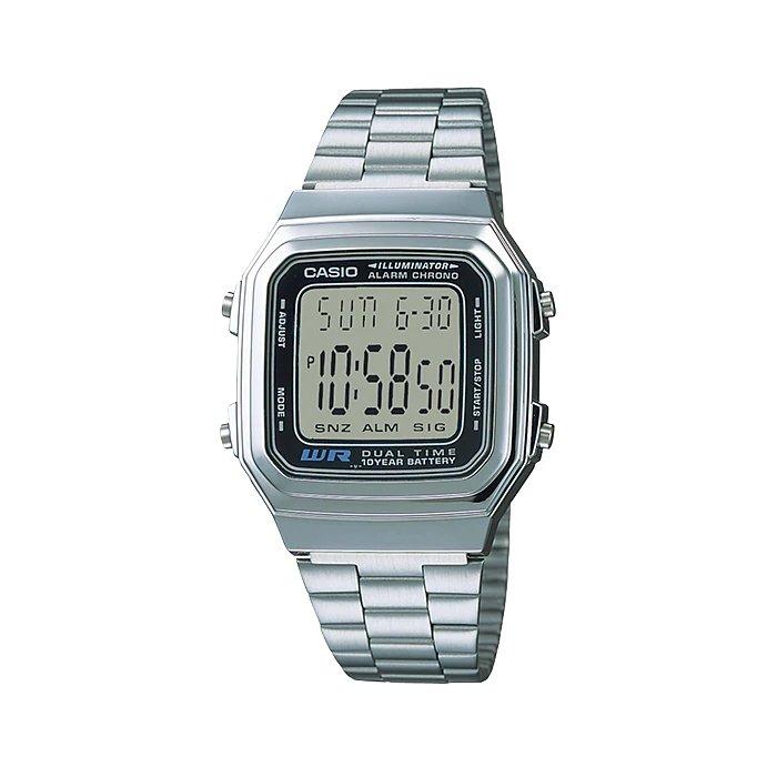 

Casio digital gents watch 34mm gmo with metal strap (a178wa-1adf) - sliver