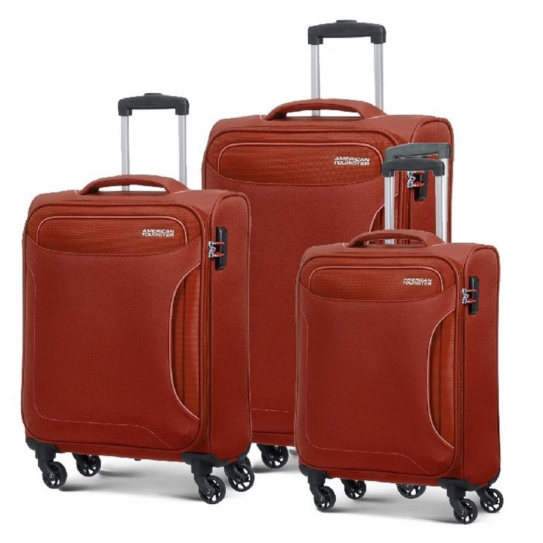 American Tourister Art Holiday (55+68+80) CM Soft Luggage Set - Burgundy