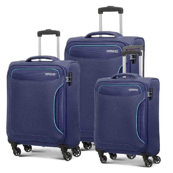 

American tourister art holiday soft luggage set, 55+68+80cm, le441004 - navy