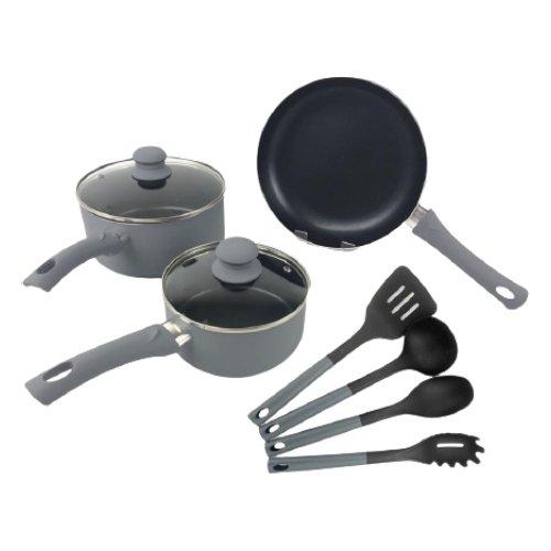 

Safat home duo cookware 9 pcs set - grey