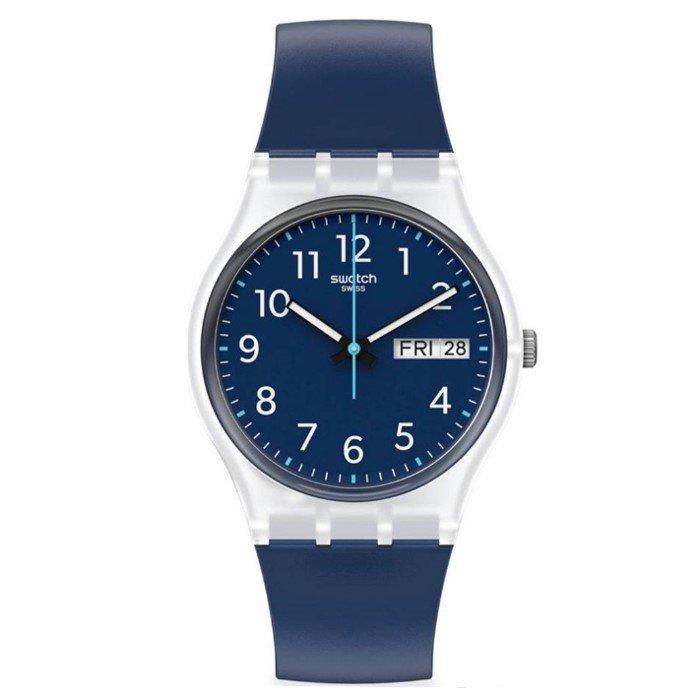 

Swatch standard unisex watch, analog, 34, rubber srap, swage725 - navy blue