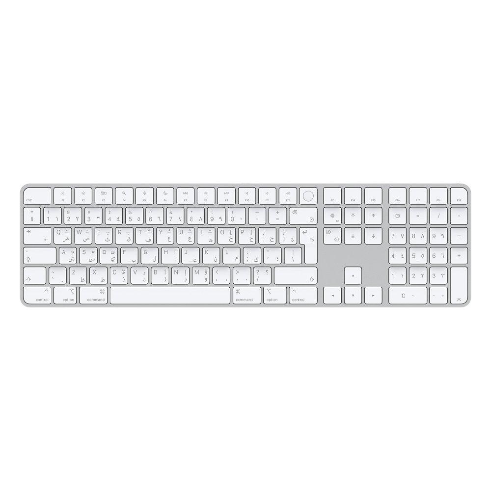 

Apple magic keyboard with touch id and numeric keypad en/ar - silver