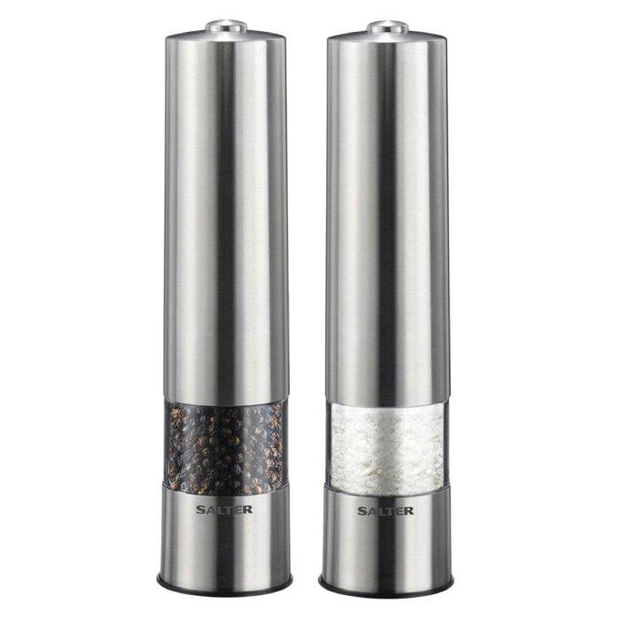 

Salter stainless steel electric salt & pepper mills (7522)