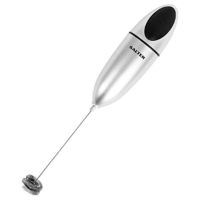 

Handheld electronic milk frother with double coil whisk, 546 crxr - silver
