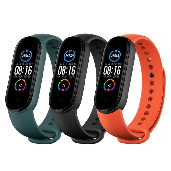 

Xiaomi mi smart band 5 strap 3 pack - black orange teal