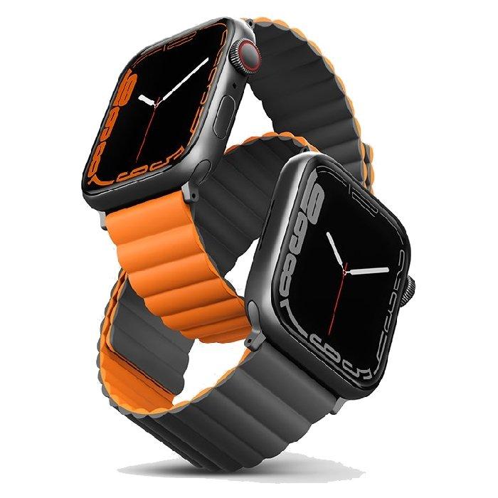 

Uniq revix magnetic apple watch strap 45mm - grey orange