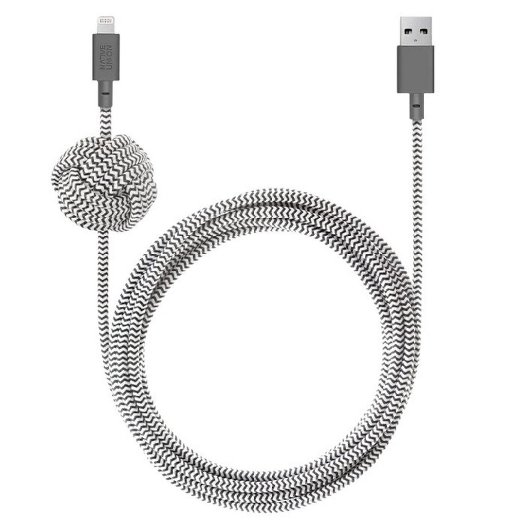 Native Union Night Cable USB-A to Lightning 3m - Zebra