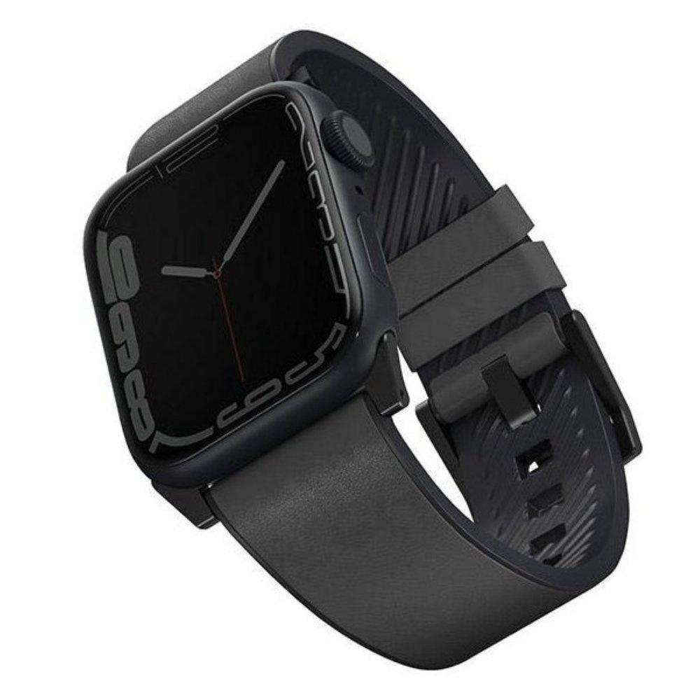 

Uniq straden apple watch series 45mm leather hybrid strap grey