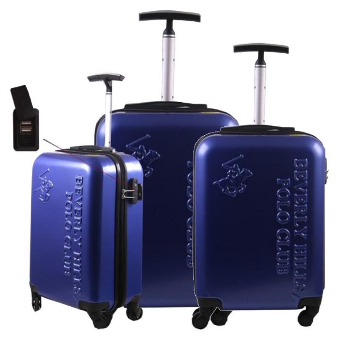Polo Luggage Airport Set of 3 Hard Blue