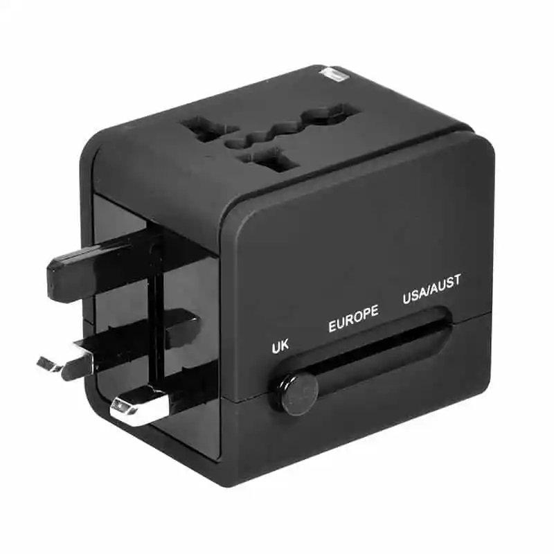 

Port 2 usb world travel adapter - black