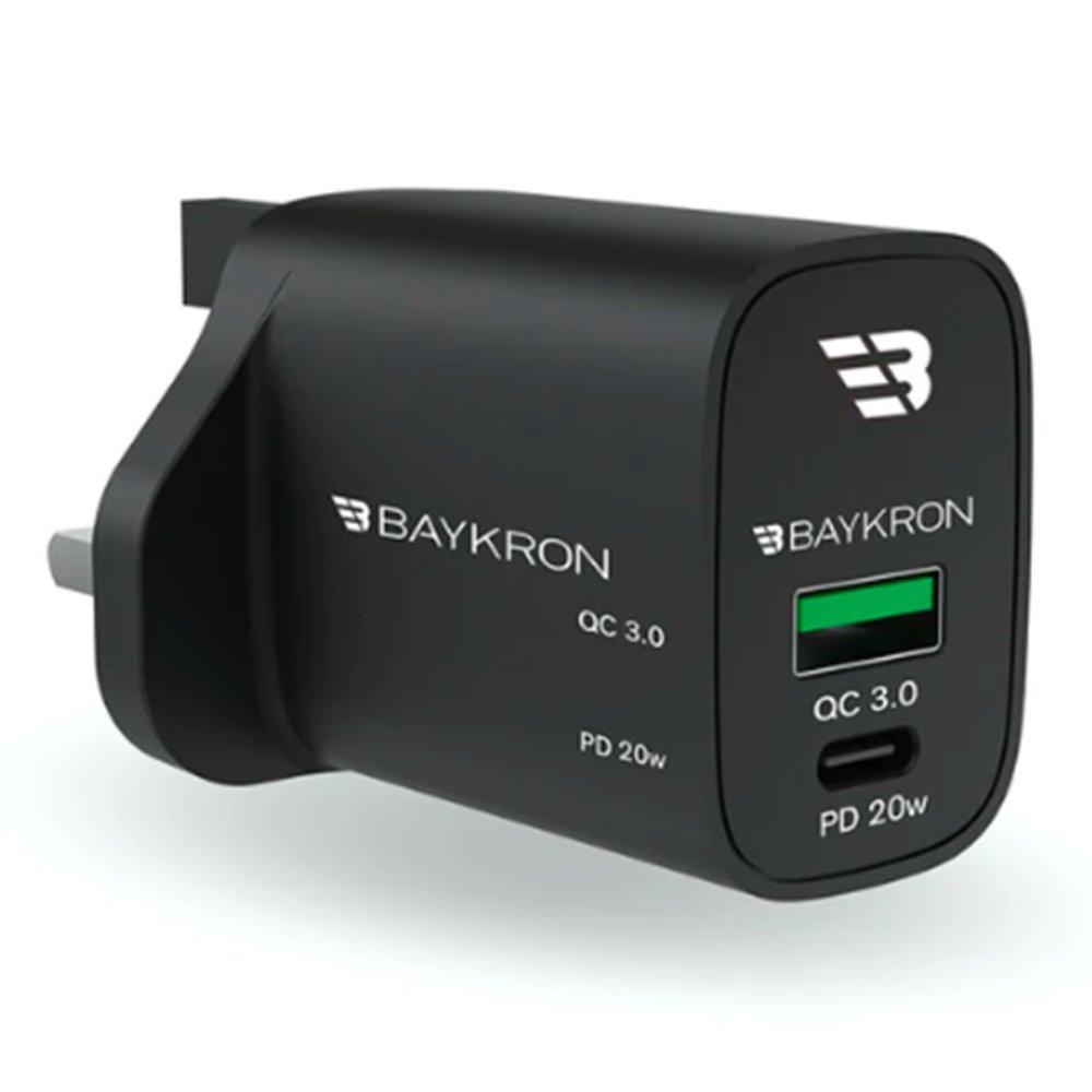 

Bakyron fast charging dual port wall charger 20w, black